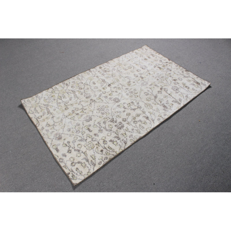 Tapis turc beige Oushak: un tapis luxueux en laine antique, idéal pour les salons de style rétro