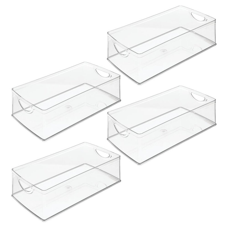 Ensemble de 4 bacs de rangement pour armoires de cuisine iDesign - Transparent