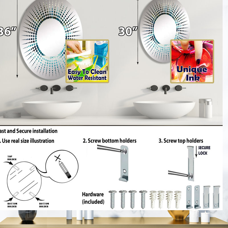Usa Map River Reverie - Miroir décoratif Starburst | Ovale, 35,4 po x 23,6 po