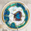 Cristal bleu agate dorée - horloge murale moderne-49188447