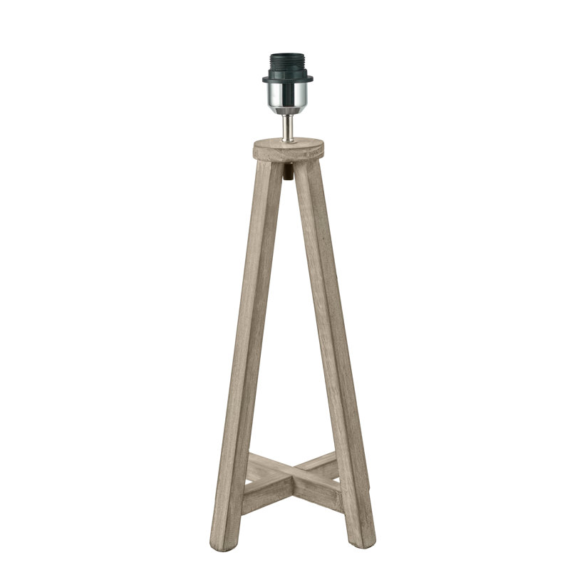 Dzifa Solid Wood Tripod Lamp, Grey