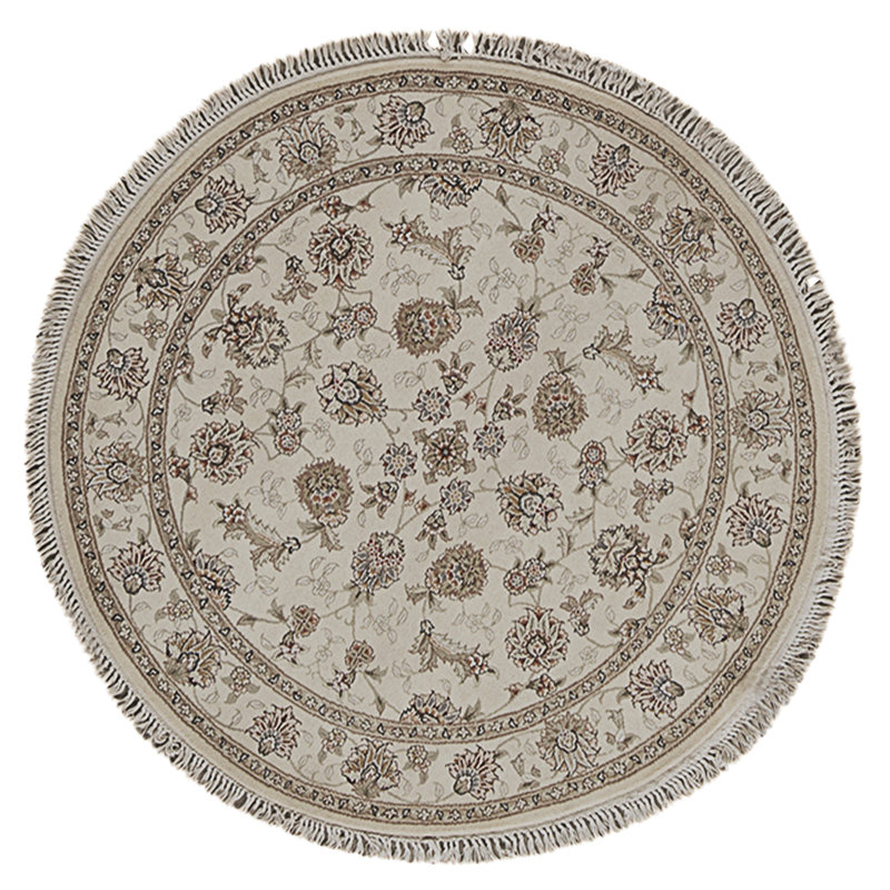High-Quality Hand-Knotted Ivory Area Rug