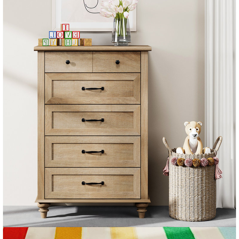 Commode à 5 tiroirs Scarlett Kids, Chêne