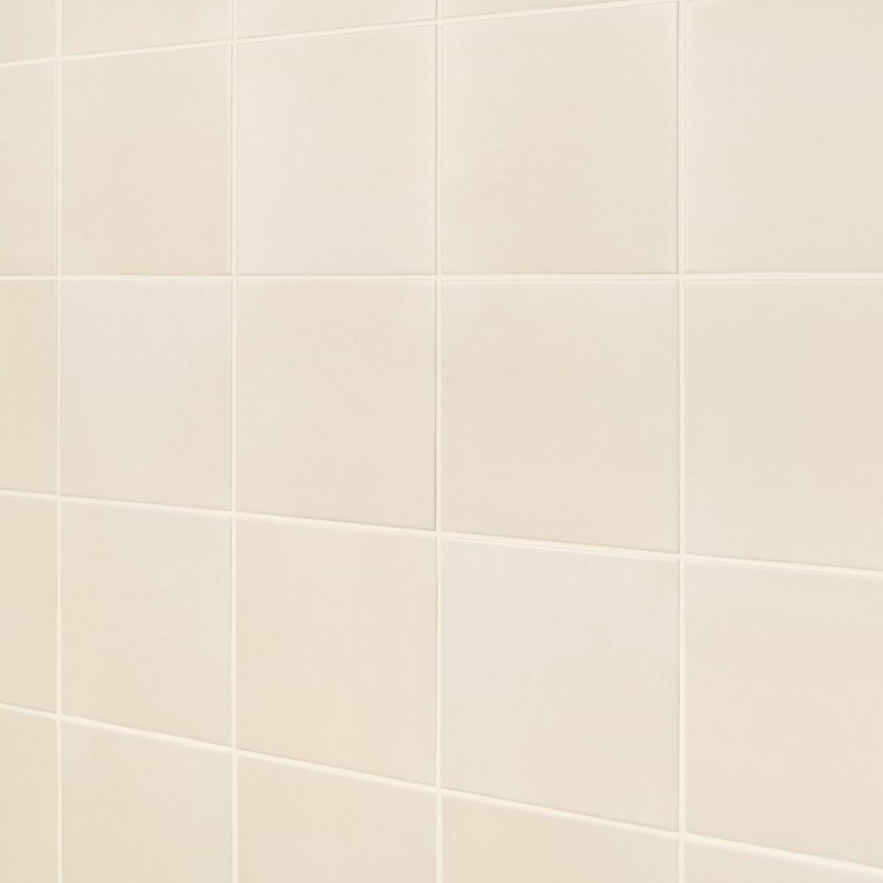 Elizabeth Sutton Art Geo 8x8 Matte Encaustic Look Porcelain Tile, Cement Bone White