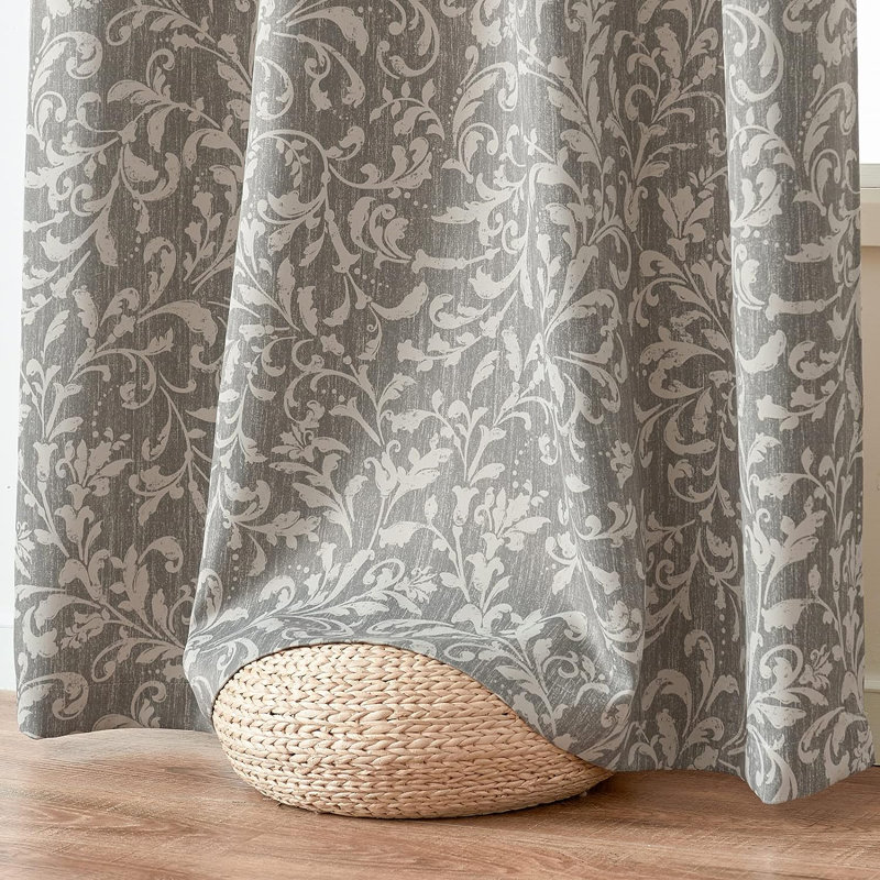 Paire de rideaux obscurcissant en polyester Coralia, Parchemin gris, L 50 po x L 95 po