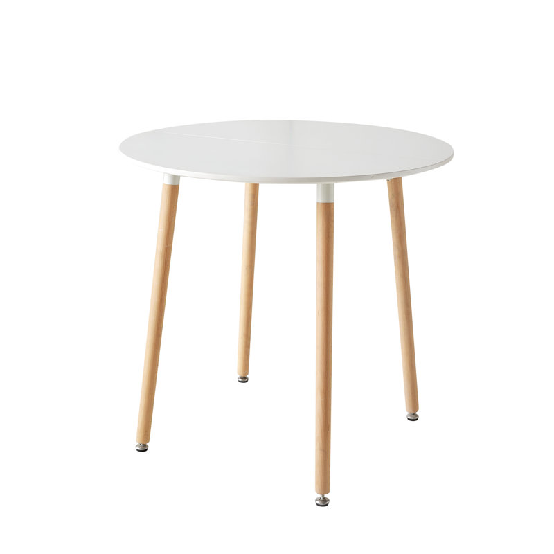 Alfret Round Solid Wood Base Dining Table, 29.13”H x 31.5”L x 19.29”W