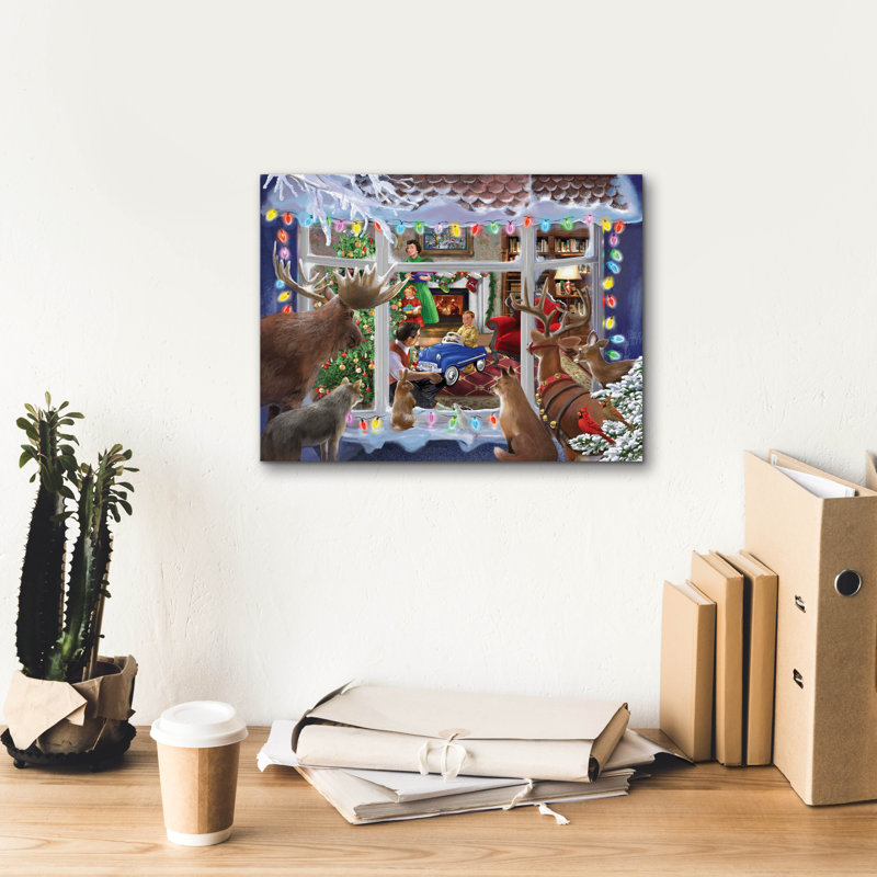 «Christmas Creatures» par Bigelow, illustrations sur toile, H 12 po x l 16 po x P 0,75 po