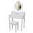 White Princess Vanity Desk Set With Mirror & Cushioned Stool, 4-Drawer Wooden Makeup Vanity Table For Girls' Bedroom, Dressing Table With Ample Storage-986134042