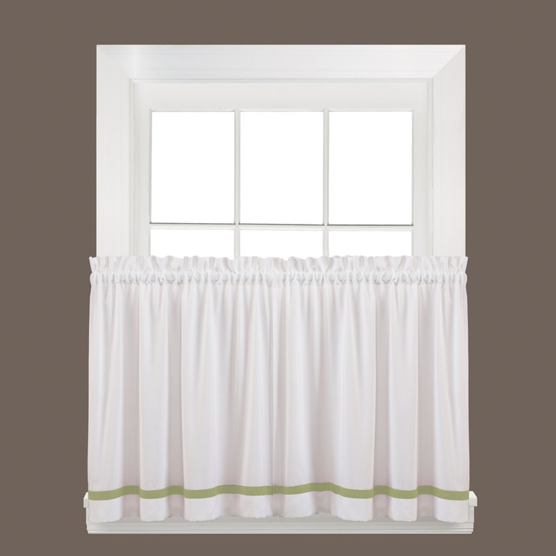 Navarre Striped Balloon Cafe Curtain, Black, 24" H x 57" W x 1.5'' D