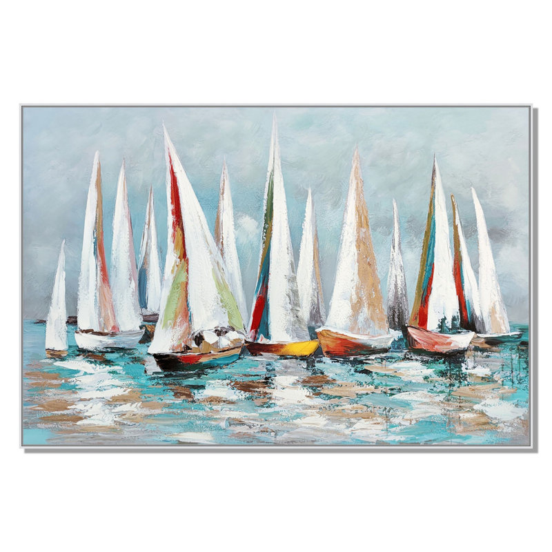 Peinture multicolore sur un bateau flottant