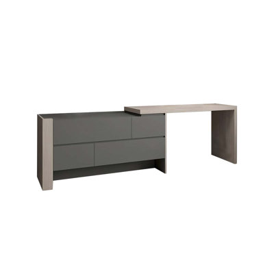 47.24"Luxury Gray Solid Wood Vanity Desk