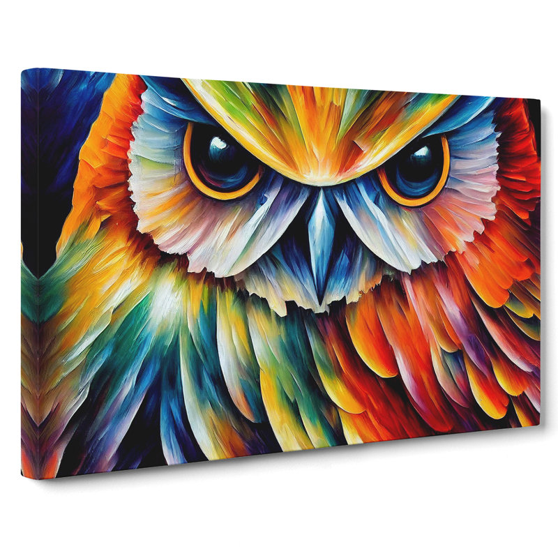 Owl Painting Vol.4 Abstract - Wrapped Canvas, 35cm H x 50cm W x 3cm D