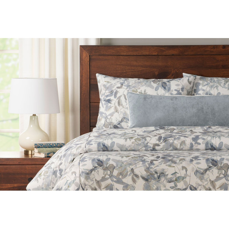 Botanical Watercolor Print Duvet Cover & Insert Set, Twin Duvet Cover + 2 Standard Shams