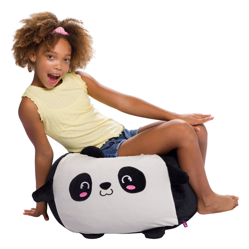 Petit fauteuil à billes Cozy Animal, Mélange de polyester panda noir, H 19 po x l 24 po x P 24 po