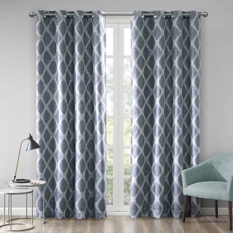 Rideau occultant en jacquard avec œillets, Taupe, L 50,2 po x L 95,06 po