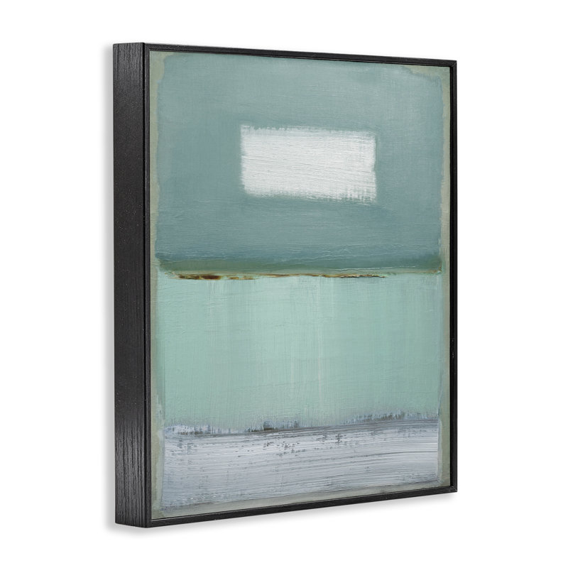 Giclée encadrée dégradée bleu azur, design par Caroline Gold, H 20 po x l 16 po, Giclée encadrée noir minuit