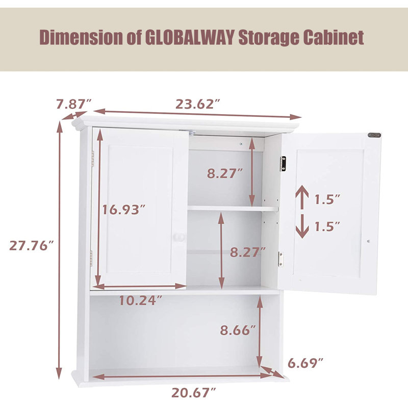 Armoire de salle de bain Jesilyn, Blanc