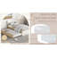 Cadre de lit simple moderne pour tête et pied de lit blanc brillant avec couchette en chêne clair