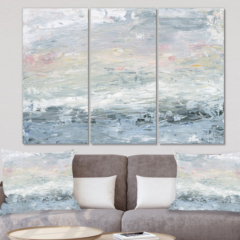 «Gray Abstract Watercolor II», reproduction d'art sur toile tendue, H 40 po x l 60 po x P 1 po