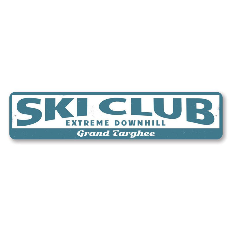 Panneau en aluminium Ski Club, H 6 po x l 24 po x P 0,063 po