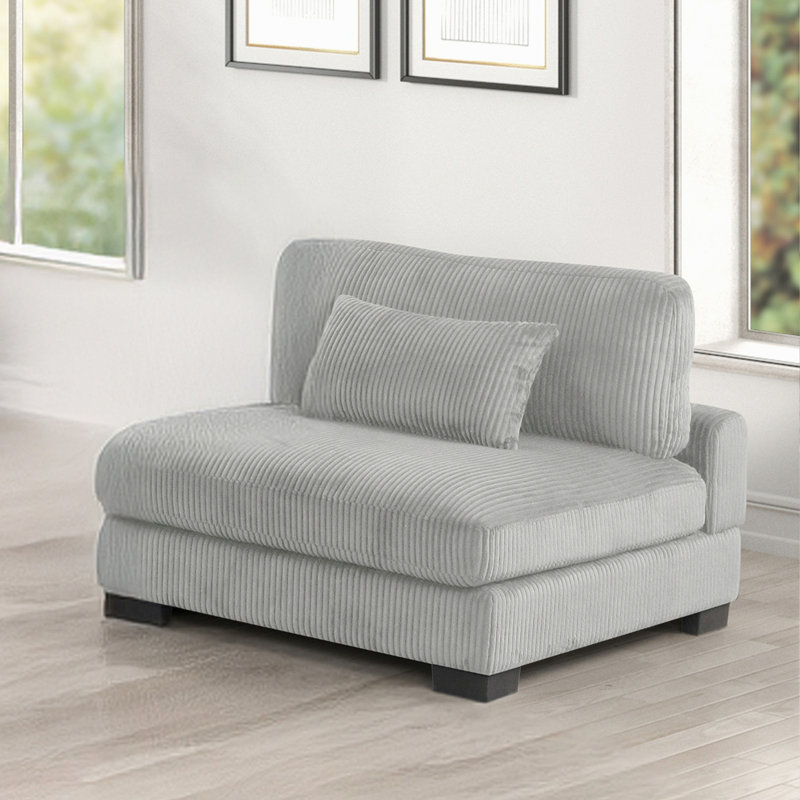 Chaise d'appoint rembourrée de style moderne, chaise sans accoudoirs à structure en bois, Gris