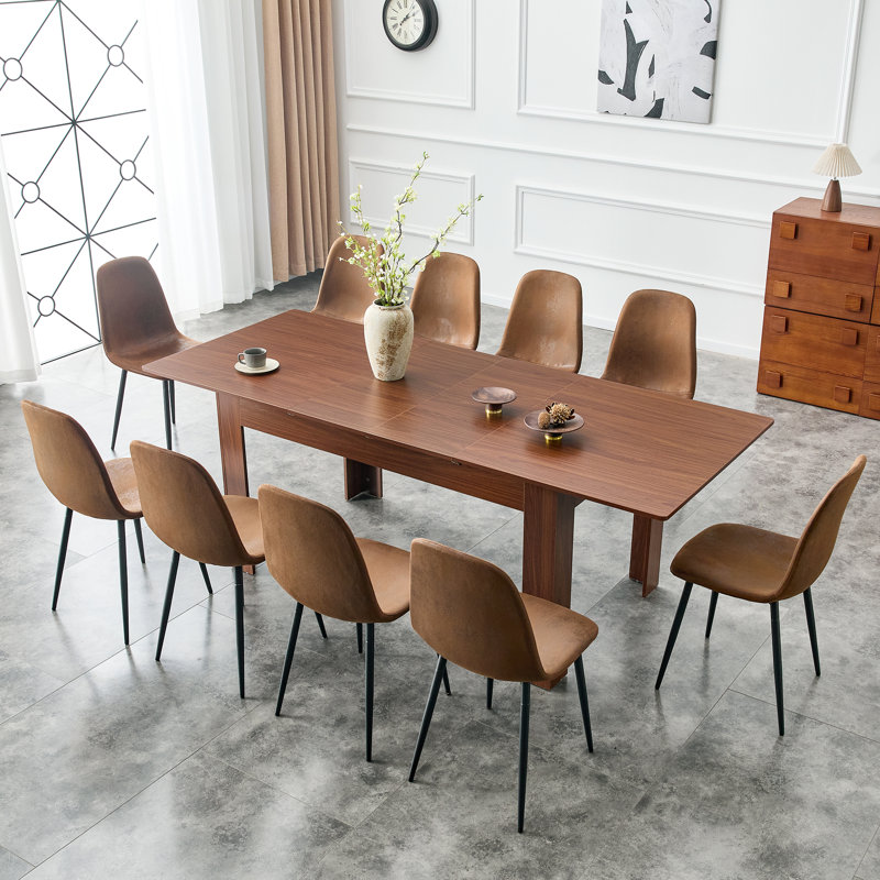 Table de salle à manger extensible avec finition en noyer