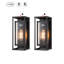 Applique murale d'extérieur 1 lumière H 13,78 po Polikron Classic, métal noir avec verre propre, du crépuscule à l'aube-1146128359-1178957553-1237663519