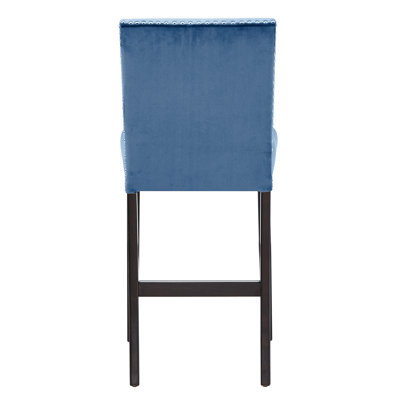 Espresso Finish Velvet 26" Counter Stool