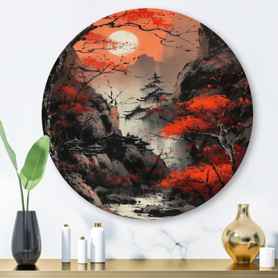 " Moonset And Japonese Maple Tree III "