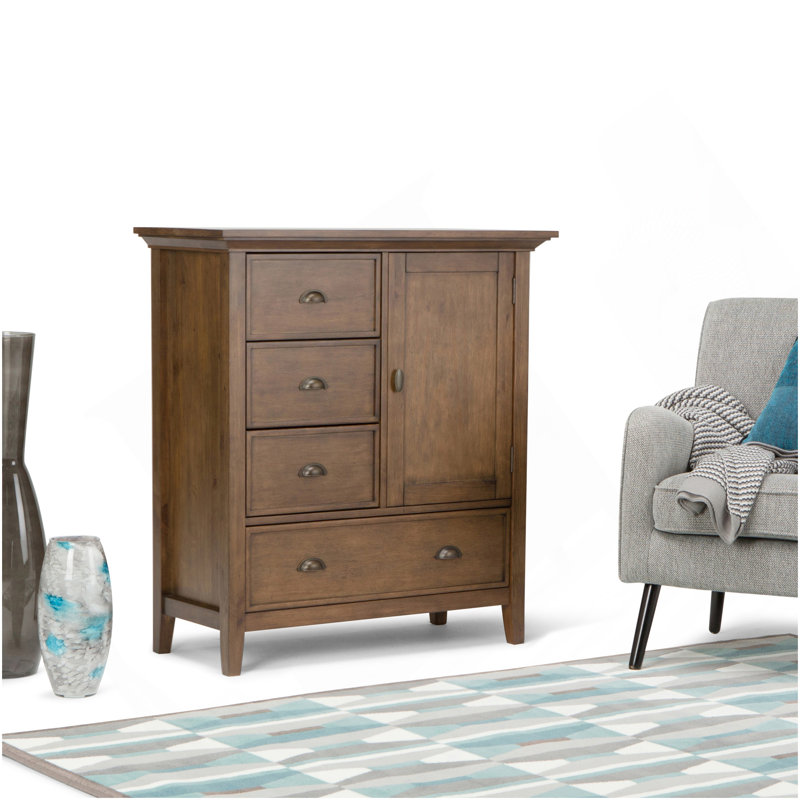 Redmond - Medium Storage Cabinet - Rustic Natural Aged Brown, Dark Brown