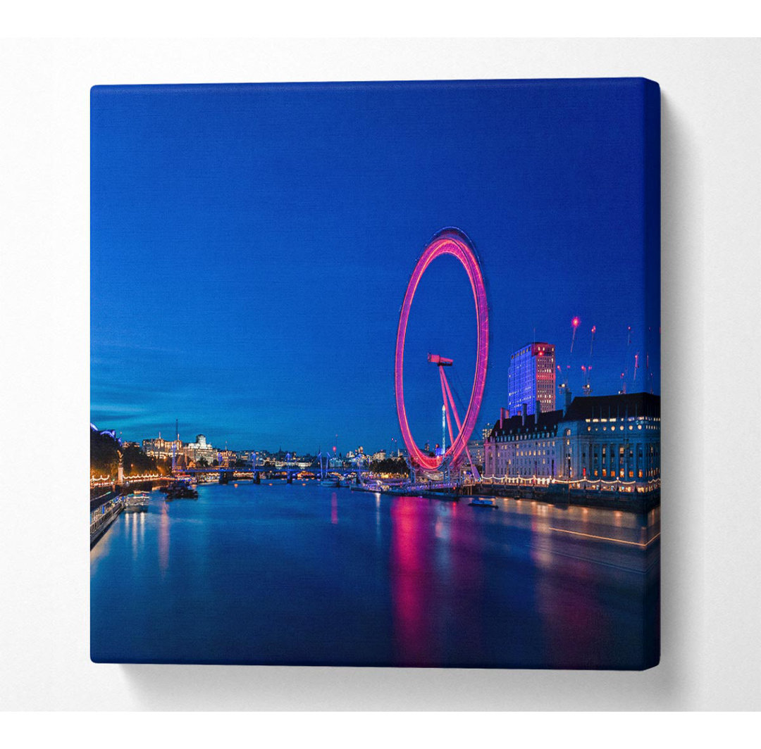 London Eye Pink Glow - Kunstdrucke auf Leinwand gewickelt