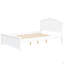 Lit plateforme double en bois avec tête de lit double, blanc