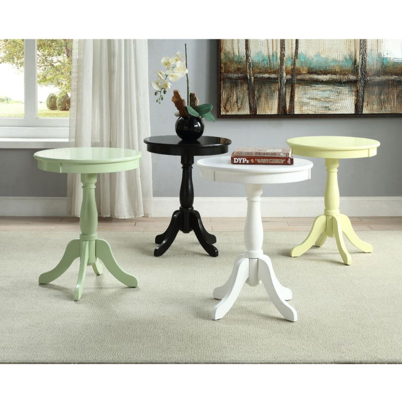 Table d'appoint ronde à piédestal, blanc