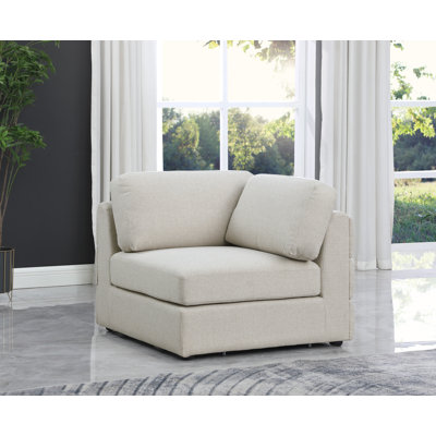 Fauteuil d'angle modulaire en lin de 38 po de largeur