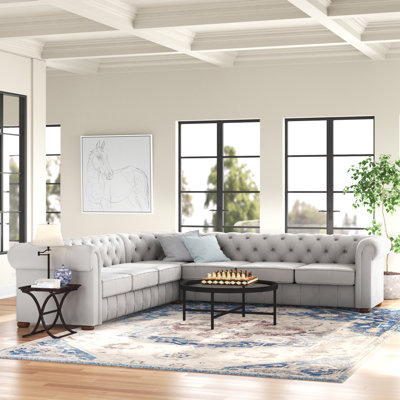 Dunn Velvet Sectional Symmetrical