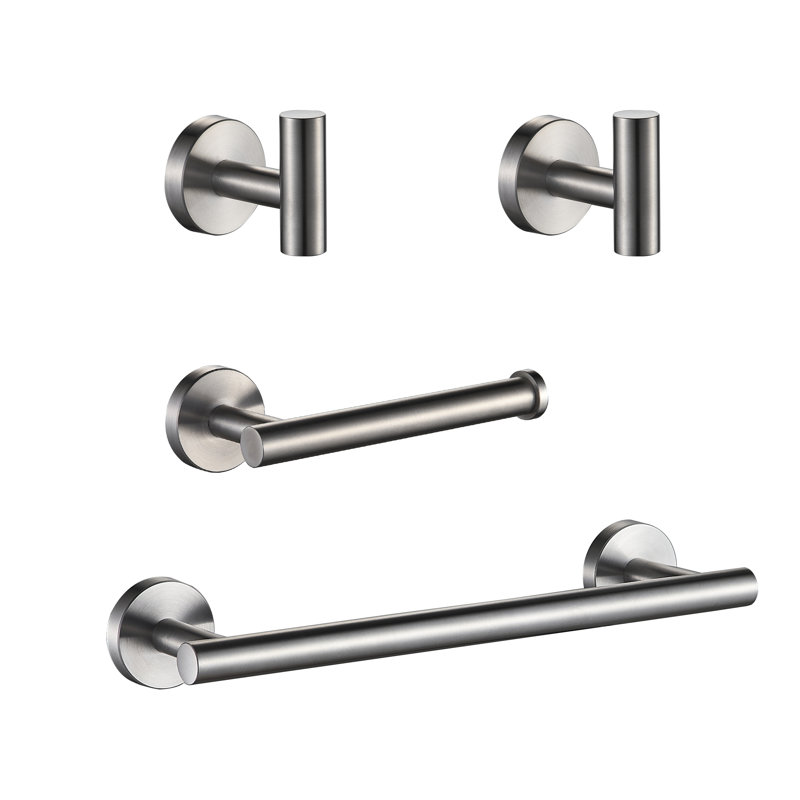 Ensemble de quincaillerie de salle de bain 4 pièces, Nickel brossé