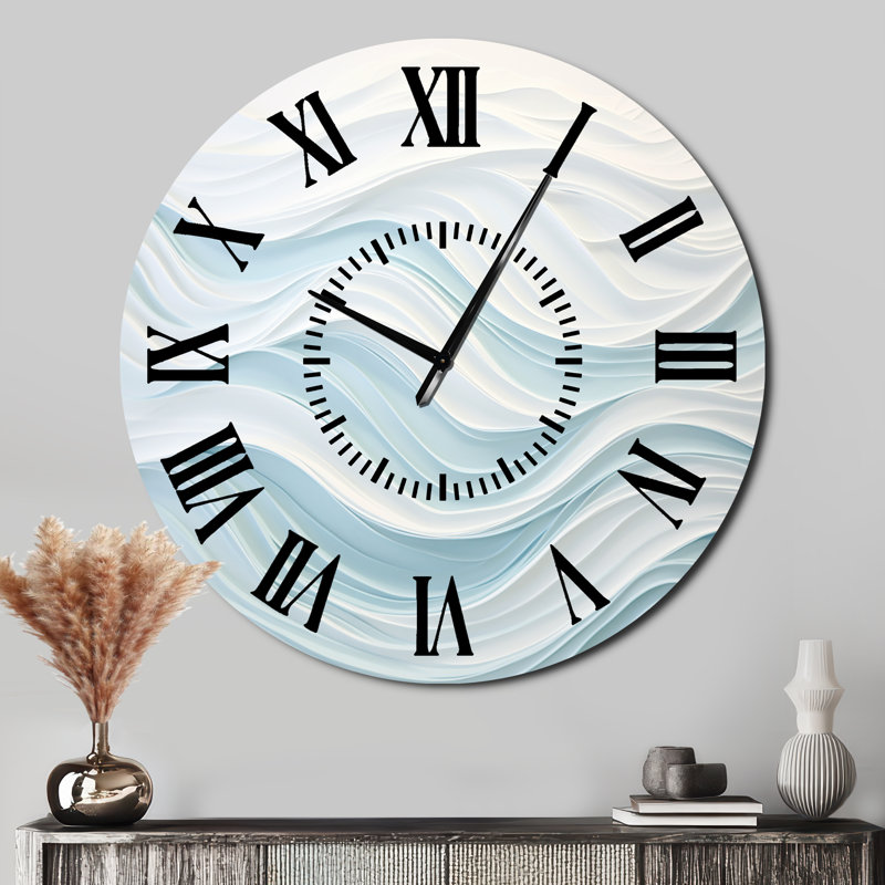 Horloge murale bleue et blanche, Surdimensionné