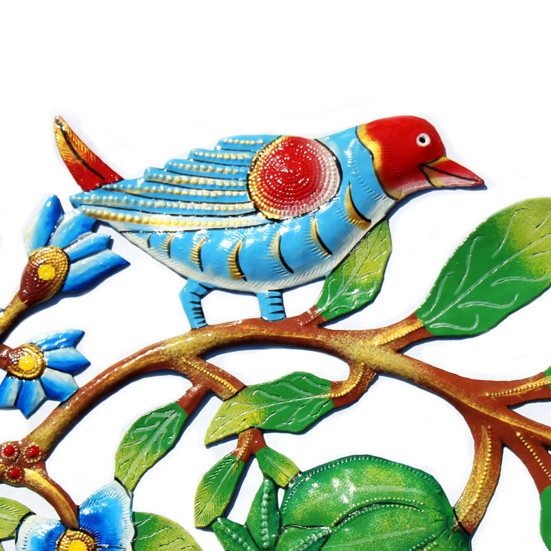 Art mural couronne peinte avec oiseau