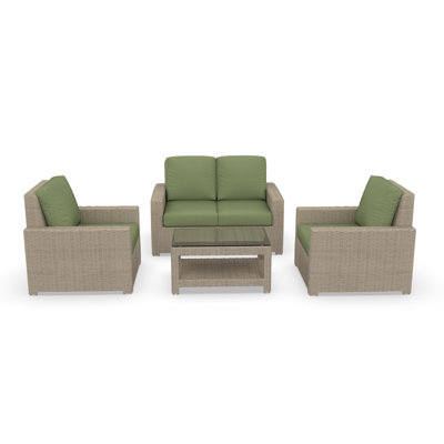 Outdoor Patio Loveseat Conversation Set With Sunbrella Cushions