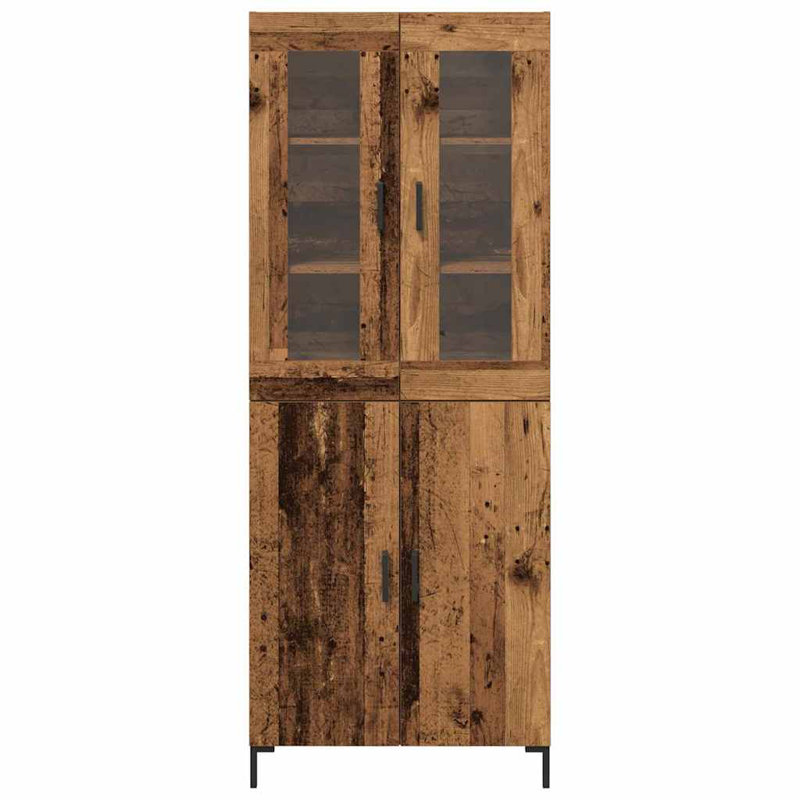 Sideboard With Wall Cabinet Wood, Brown