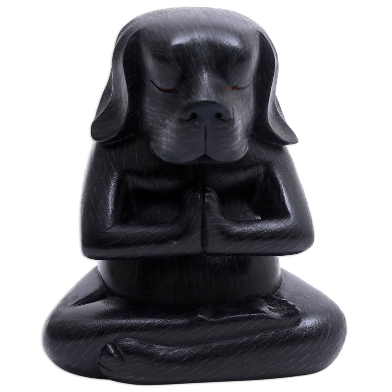 Figurine en bois yoga beagle Shebaka