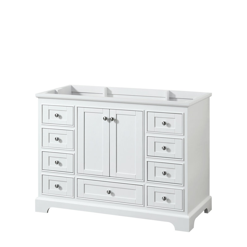 Base de meuble-lavabo simple 48 po Deborah, Blanc / chrome poli