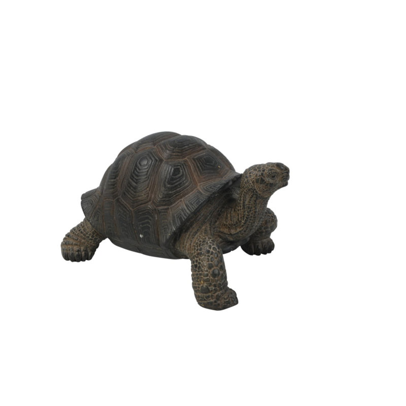 Realistic Grey-Brown Tortoise Garden Statue, 7 Inches