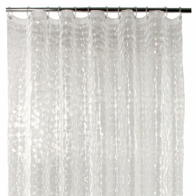 ClearGuard 3D Heavy-Duty PEVA Shower Curtain Liner with Metal Grommets & Weighted Magnets - Waterproof & Bubble Design