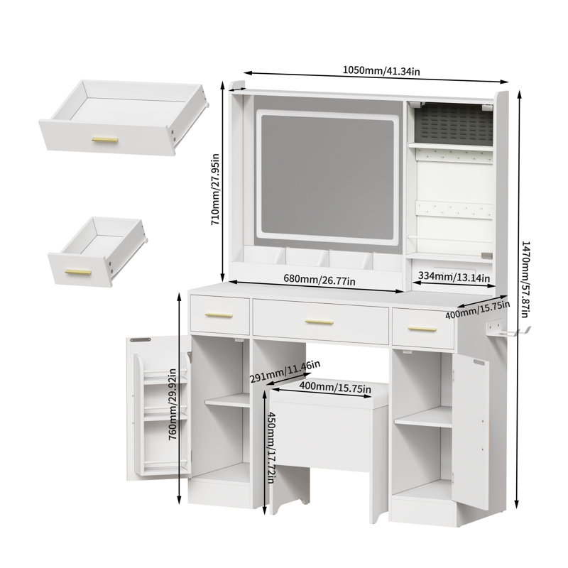 Meuble-lavabo avec miroir et lumières Pakasept