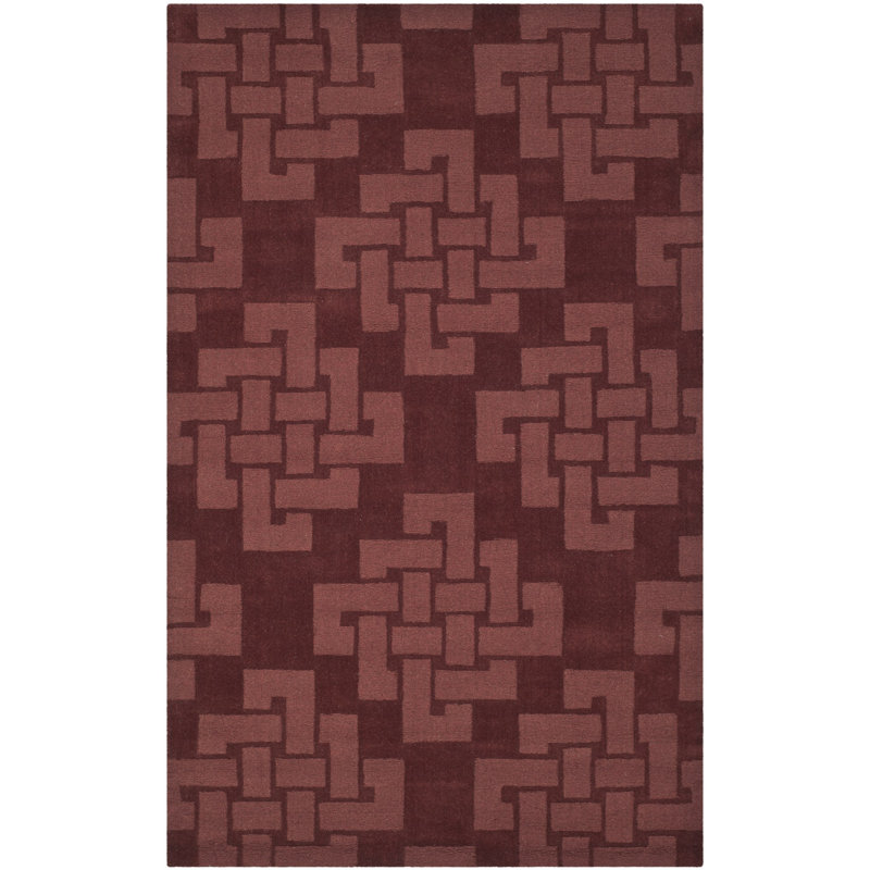 Andria Hand Tufted Wool Pile Geometric Rug, Rectangle 4' x 6'