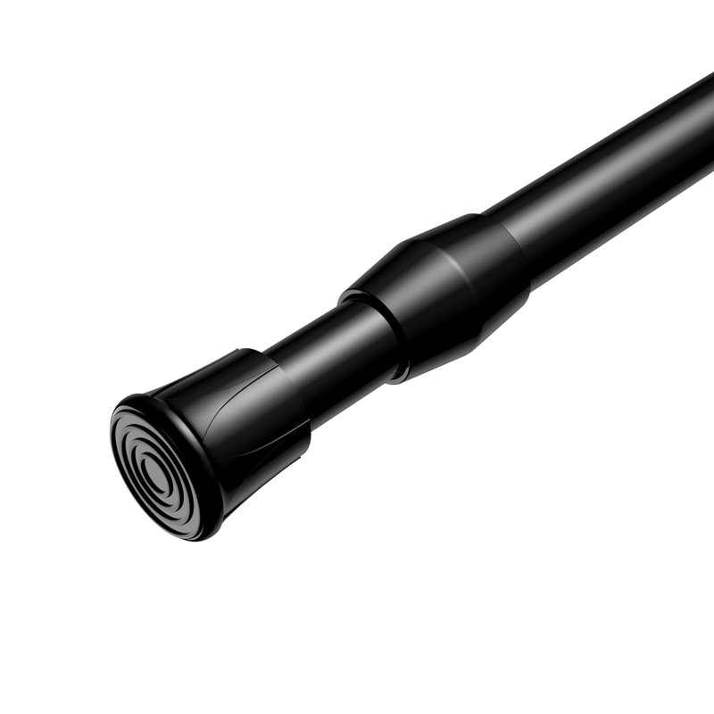 Extendable Curtain Poles, Tension Rod For Curtains 70-100Cm, Adjustable Net Curtain Rod, Matte Black