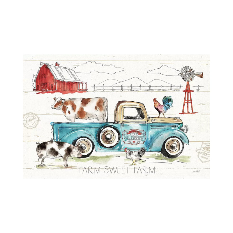 Down On The Farm I by Anne Tavoletti - Wrapped Canvas Painting, 20.32cm H x 30.48cm W x 1.91cm D