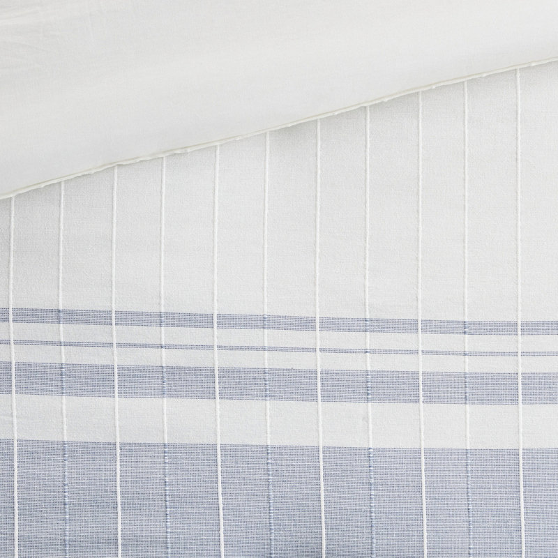 Très grande literie d'édredon très grand | Rembourrage de conception moderne 100% coton avec coussins décoratifs de taille 6 et rayures de couleur contrastante