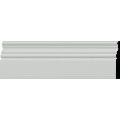 Endurathane Kepler Baseboard Moulding, 4 1/2"H x 1/2"P x 94 1/2"L, Factory Primed (12-Pack)